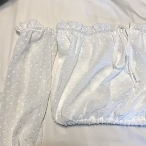 White off the shoulder crop top